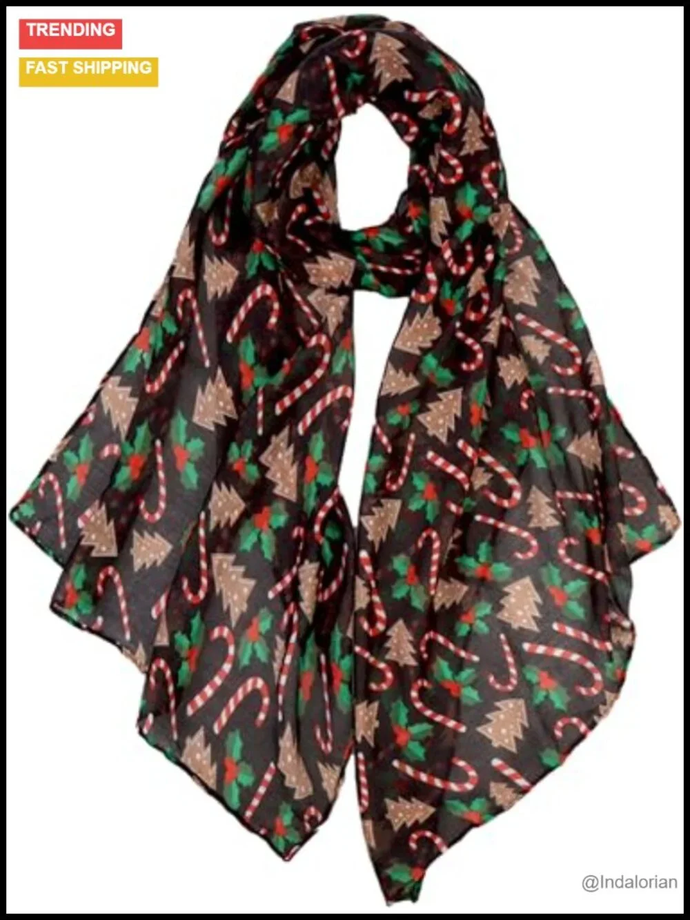 100% Viscose Lightweight Fashion Scarves & Wraps Christmas Scarf